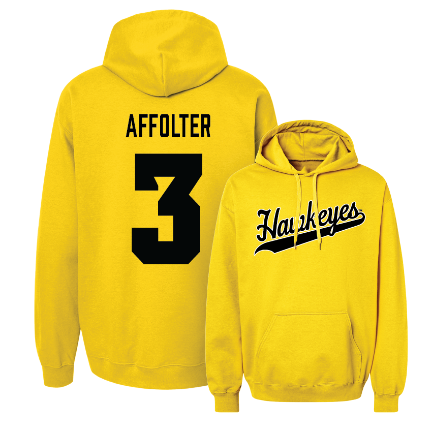 Gold Women's Basketball Script Hoodie - Sydney Affolter