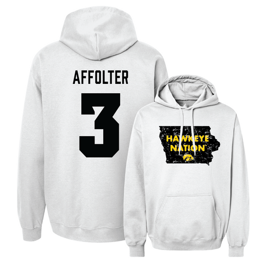 Women's Basketball White State Hoodie - Sydney Affolter