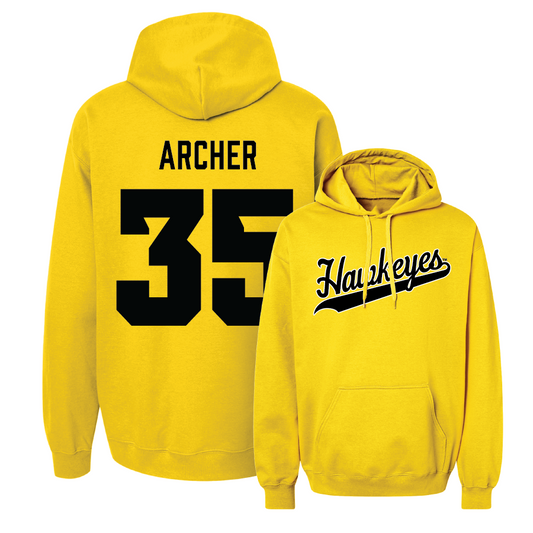 Gold Baseball Script Hoodie  - Ganon Archer