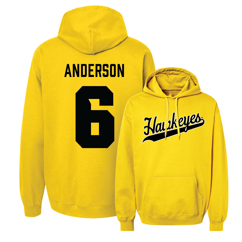 Gold Football Script Hoodie   - Seth Anderson