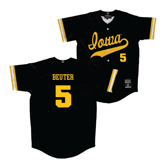 Iowa Baseball Black Jersey  - Reece Beuter