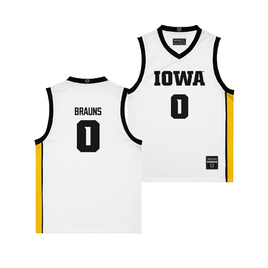 Iowa Men's Basketball White Jersey - Even Brauns