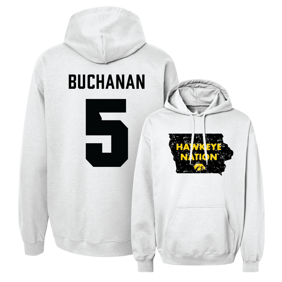 Men's Basketball White State Hoodie  - Trey Buchanan