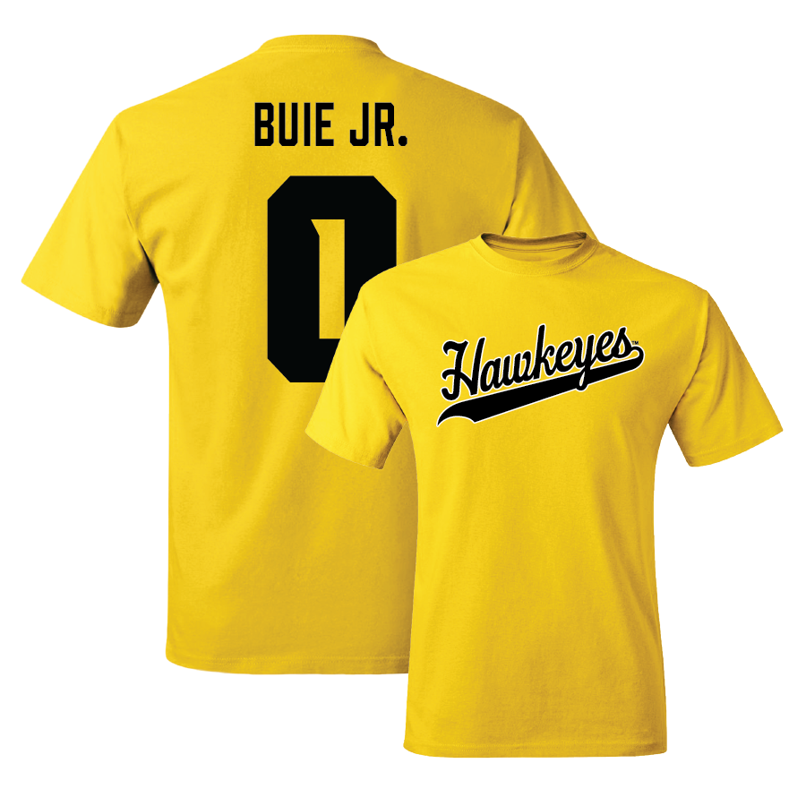 Gold Football Script Tee  - Jarriett Buie Jr.