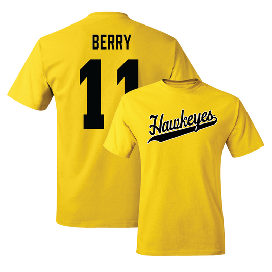 Gold Softball Script Tee - Soo-Jin Berry