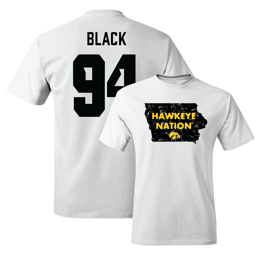 White Football State Comfort Colors Tee - Yahya Black