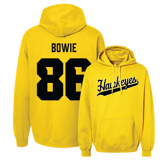 Gold Football Script Hoodie   - Jeff Bowie