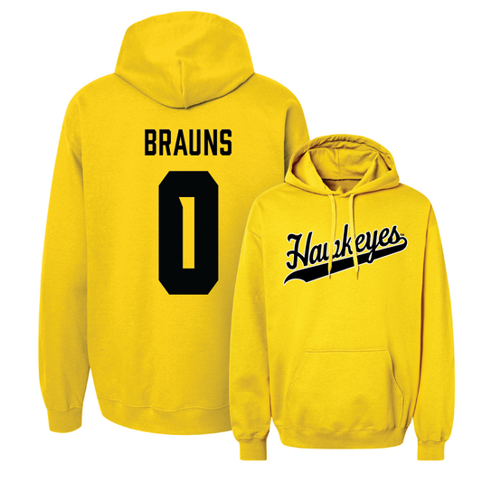 Gold Men's Basketball Script Hoodie - Even Brauns