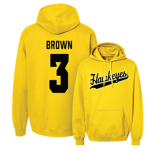 Gold Football Script Hoodie - Kaleb Brown