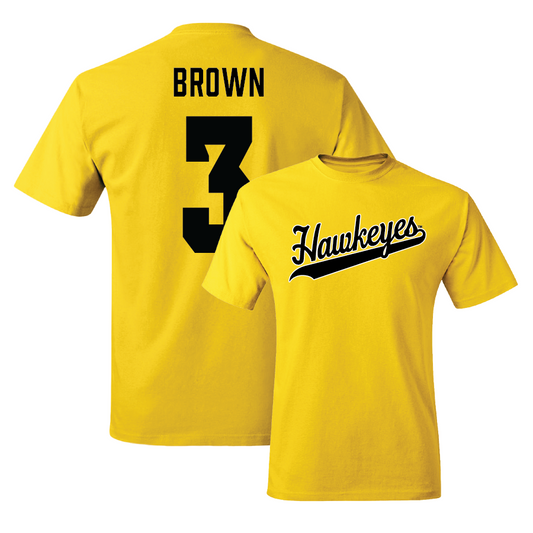 Gold Football Script Tee - Kaleb Brown