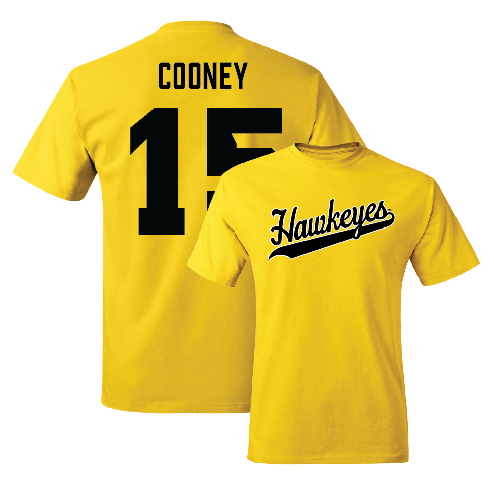 Gold Football Script Tee   - Carson Cooney