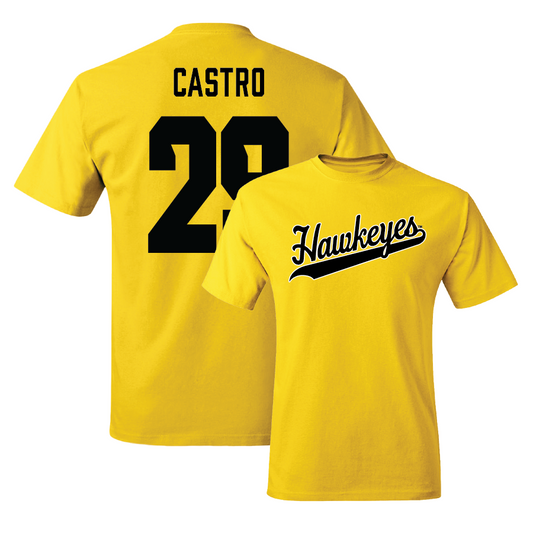 Gold Football Script Tee - Sebastian Castro