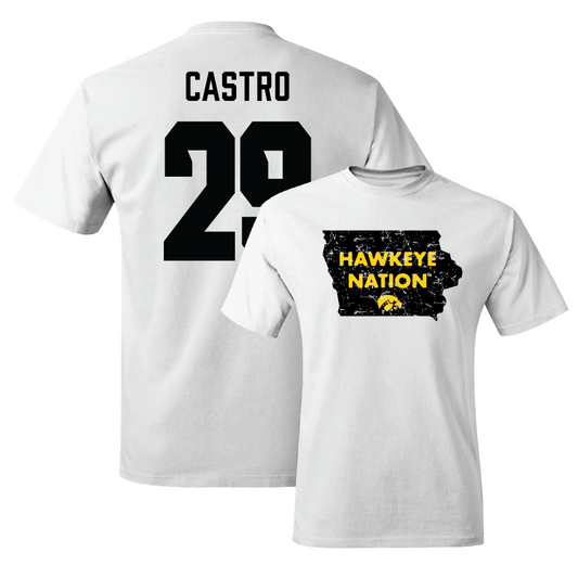 White Football State Comfort Colors Tee - Sebastian Castro