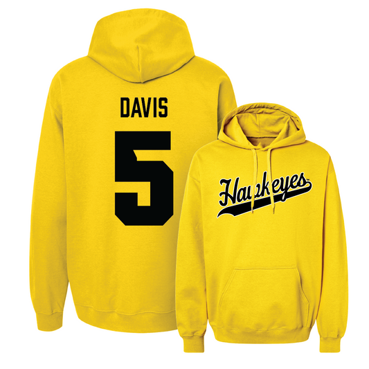 Gold Football Script Hoodie   - Teegan Davis