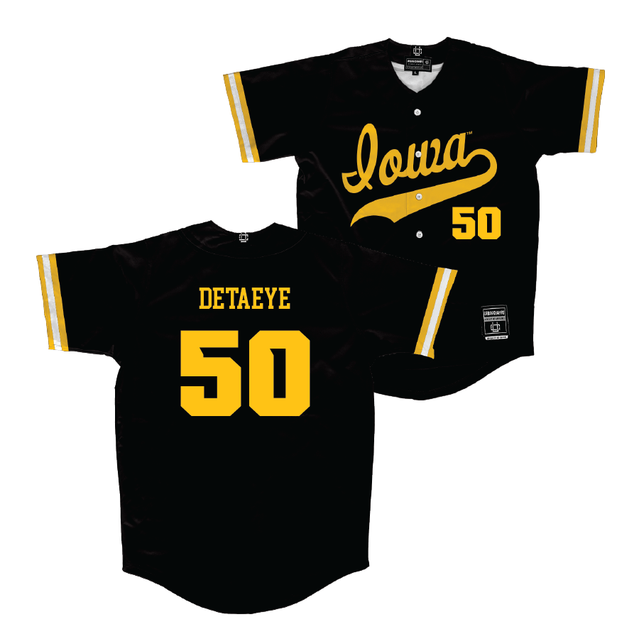 Iowa Baseball Black Jersey - Benjamin DeTaeye