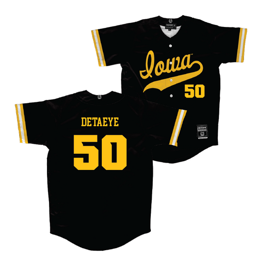 Iowa Baseball Black Jersey - Benjamin DeTaeye | #50