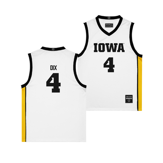 Iowa Men's Basketball White Jersey - Josh Dix