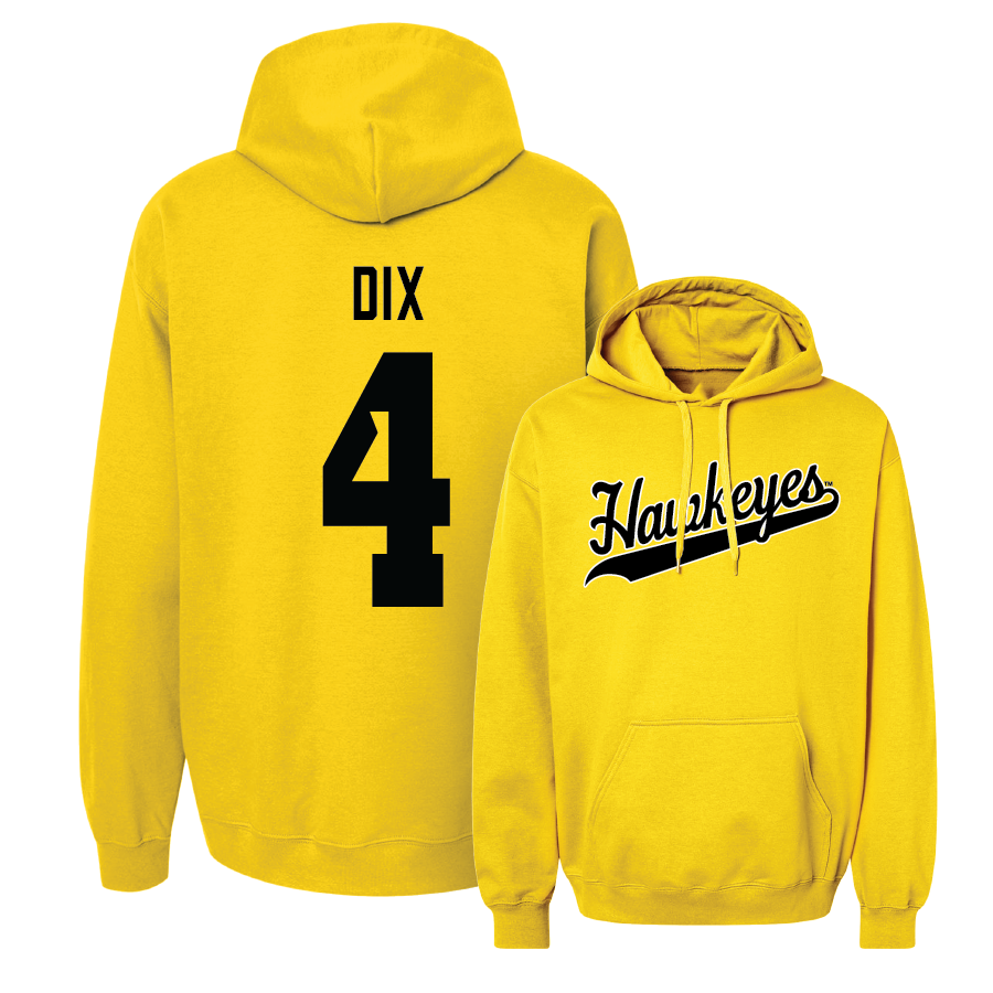 Gold Men's Basketball Script Hoodie - Josh Dix