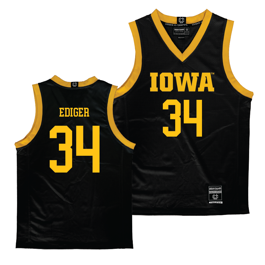Iowa Women's Black Basketball Jersey - AJ Ediger | #34