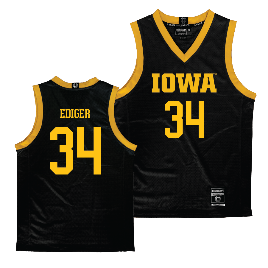 Iowa Women's Black Basketball Jersey - AJ Ediger