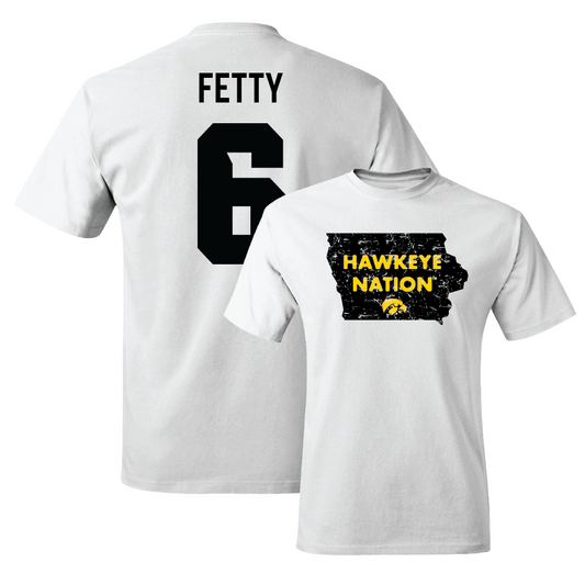 Women's Soccer White State Comfort Colors Tee  - Rielee Fetty