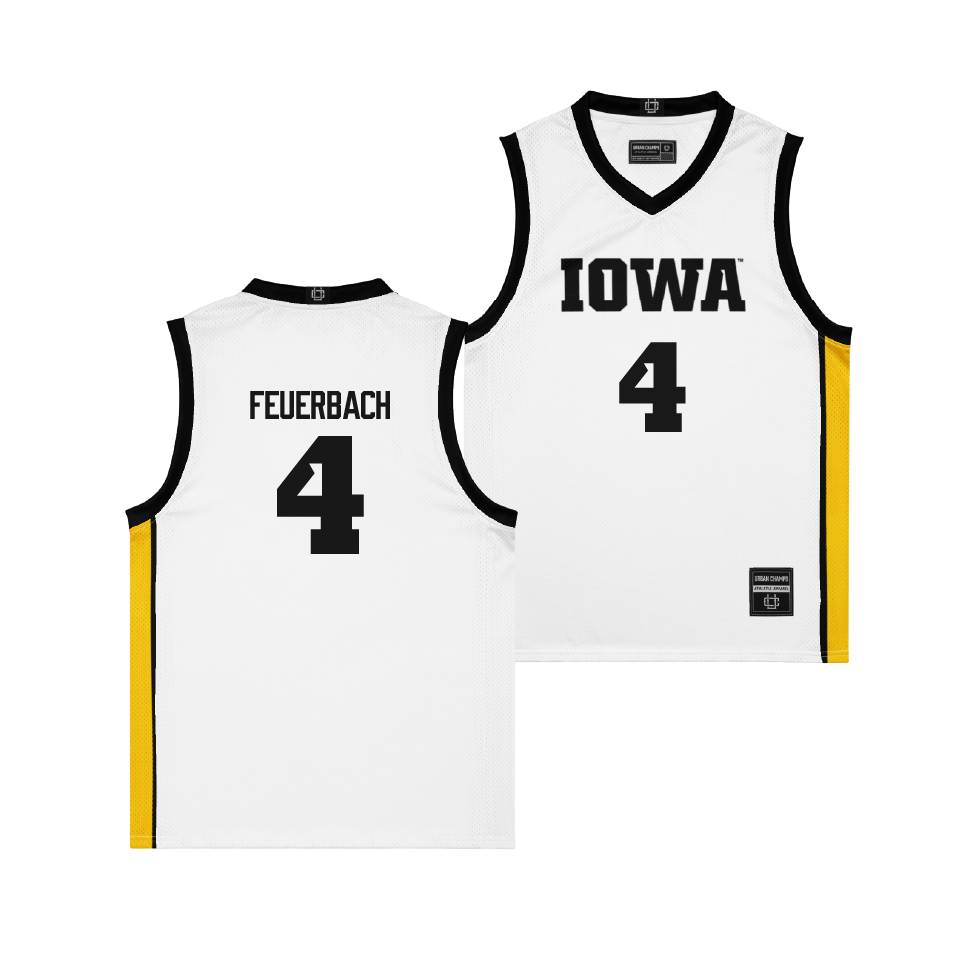 Iowa Women's Basketball White Jersey - Kylie Feuerbach