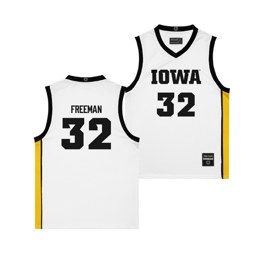 Iowa Men's Basketball White Jersey - Owen Freeman