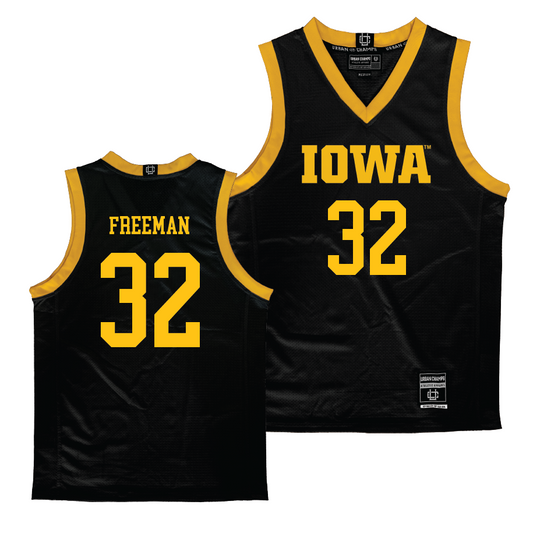 Iowa Men's Black Basketball Jersey - Owen Freeman