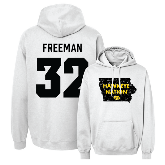 Men's Basketball White State Hoodie - Owen Freeman