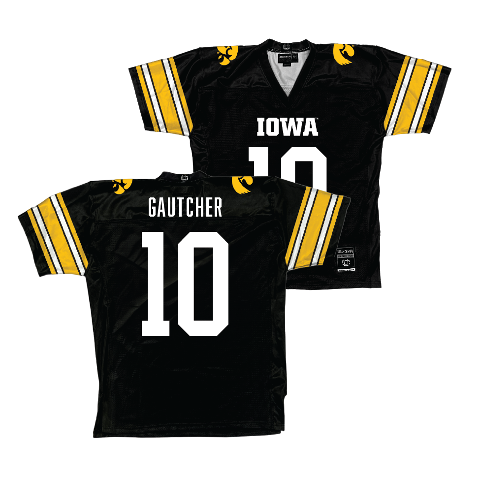 Black Iowa Football Jersey   - Burke Gautcher