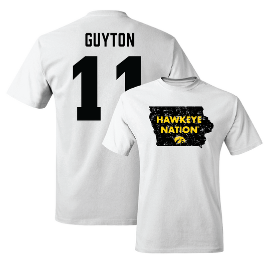 Women's Basketball White State Comfort Colors Tee  - Aaliyah Guyton