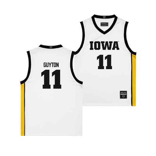 Iowa Women's Basketball White Jersey - Aaliyah Guyton