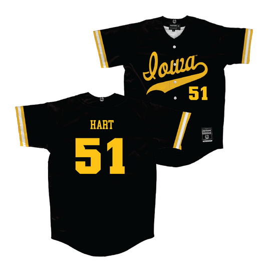 Iowa Baseball Black Jersey  - Sam Hart