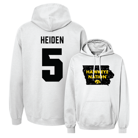 Women's Basketball White State Hoodie  - Ava Heiden