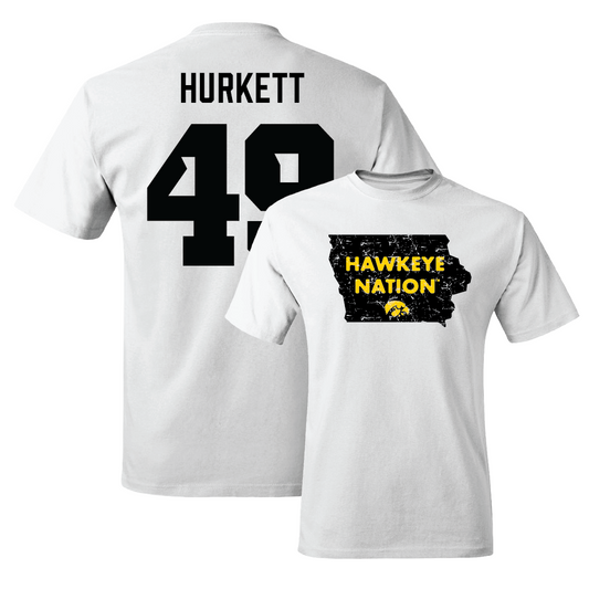 White Football State Comfort Colors Tee   - Ethan Hurkett