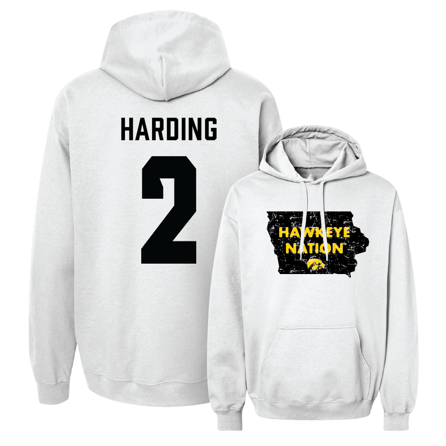 Men's Basketball White State Hoodie - Brock Harding