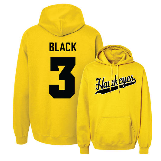 Gold Women's Volleyball Script Hoodie Youth Small / Audrey Black | #3