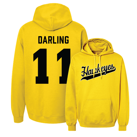 Gold Women's Volleyball Script Hoodie Youth Small / Amanda Darling | #11