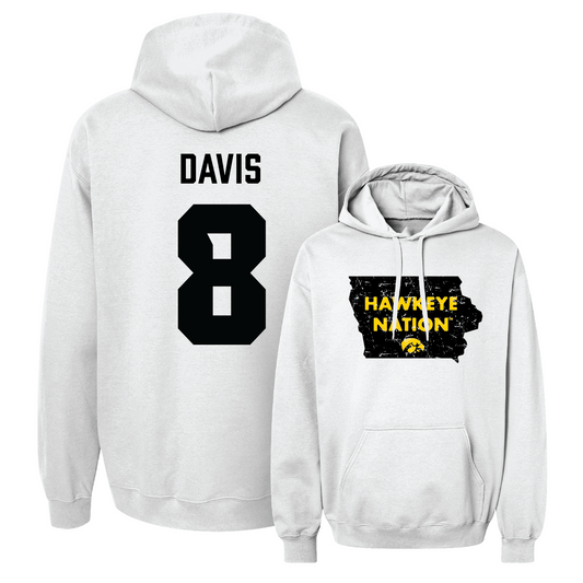 White Women's Volleyball State Hoodie Youth Small / Anna Davis | #8