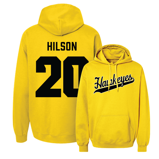 Gold Football Script Hoodie Youth Small / Deavin Hilson | #20