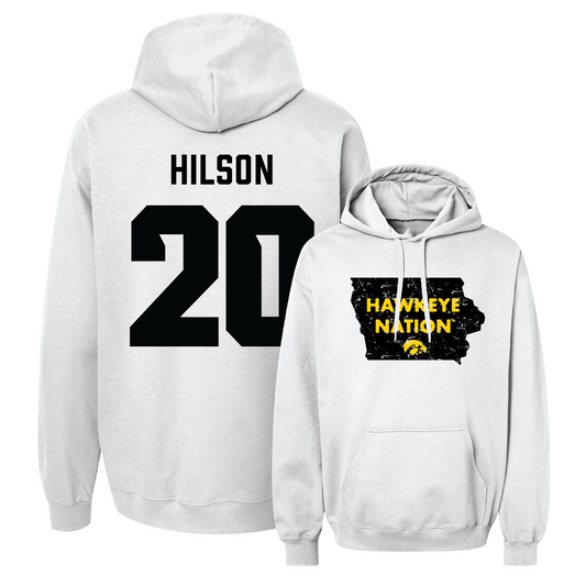 White Football State Hoodie Youth Small / Deavin Hilson | #20