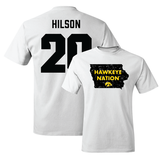 White Football State Comfort Colors Tee Youth Small / Deavin Hilson | #20