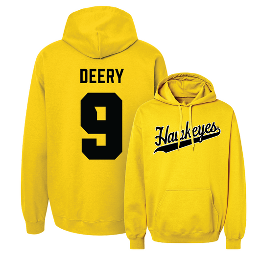 Gold Women's Volleyball Script Hoodie Youth Small / Gabby Deery | #9