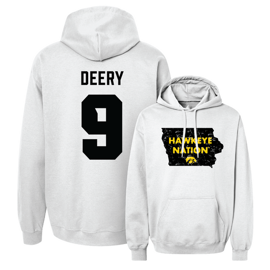 White Women's Volleyball State Hoodie Youth Small / Gabby Deery | #9