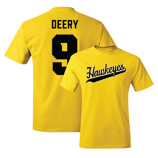 Gold Women's Volleyball Script Tee Youth Small / Gabby Deery | #9