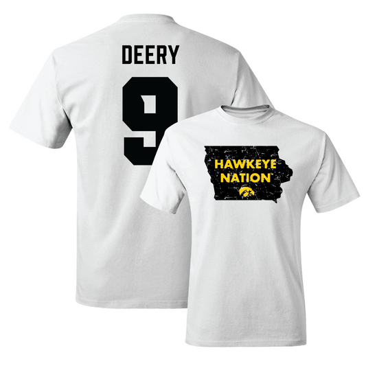 White Women's Volleyball State Comfort Colors Tee Youth Small / Gabby Deery | #9