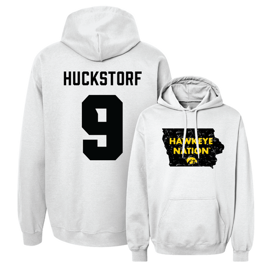 White Baseball State Hoodie Youth Small / Kyle Huckstorf | #9