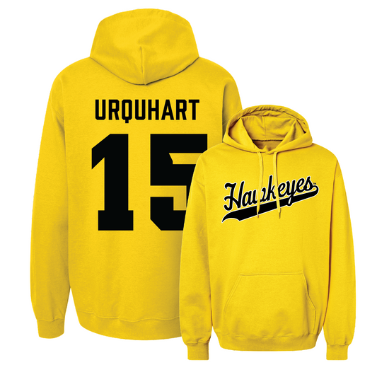 Gold Women's Volleyball Script Hoodie Youth Small / Michelle Urquhart | #15