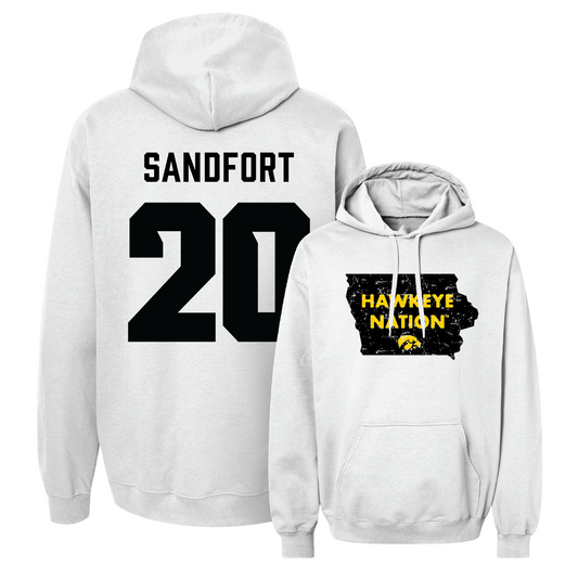 White Men's Basketball State Hoodie Youth Small / Payton Sandfort | #20