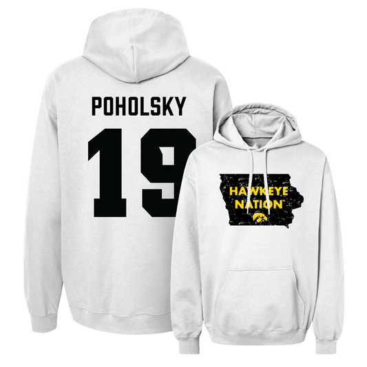 White Football State Hoodie Youth Small / Tommy Poholsky | #19